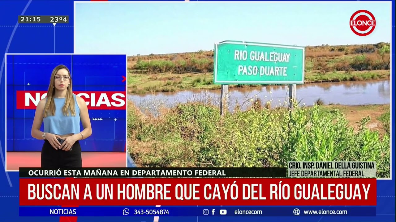 Buscan a un hombre que cayó al rio Gualeguay en el departamento Federal
