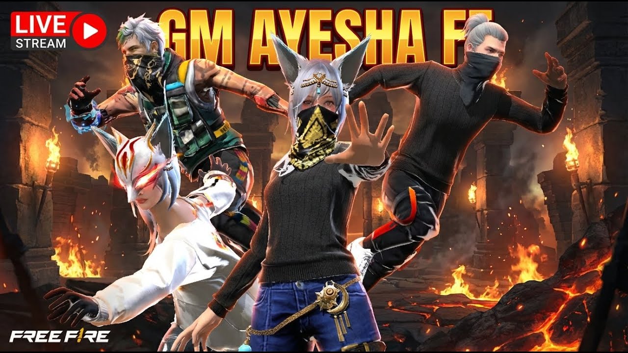 FAMAS  QWEEN GM AYESHA FF IS LIVE 🥱 😎 RANK PUSH WITH 90 LEVEL ID 🔥