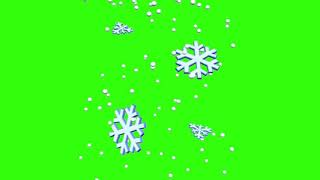Футаж снеговик и снежинки /на зелёном фоне/ хромакей