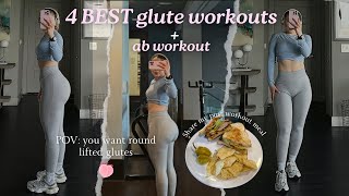 4 BEST GLUTE workouts + Ab Workout! 2024 screenshot 3