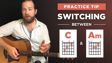 ⭐️ Switching between C and A-minor (Am) chords on guitar