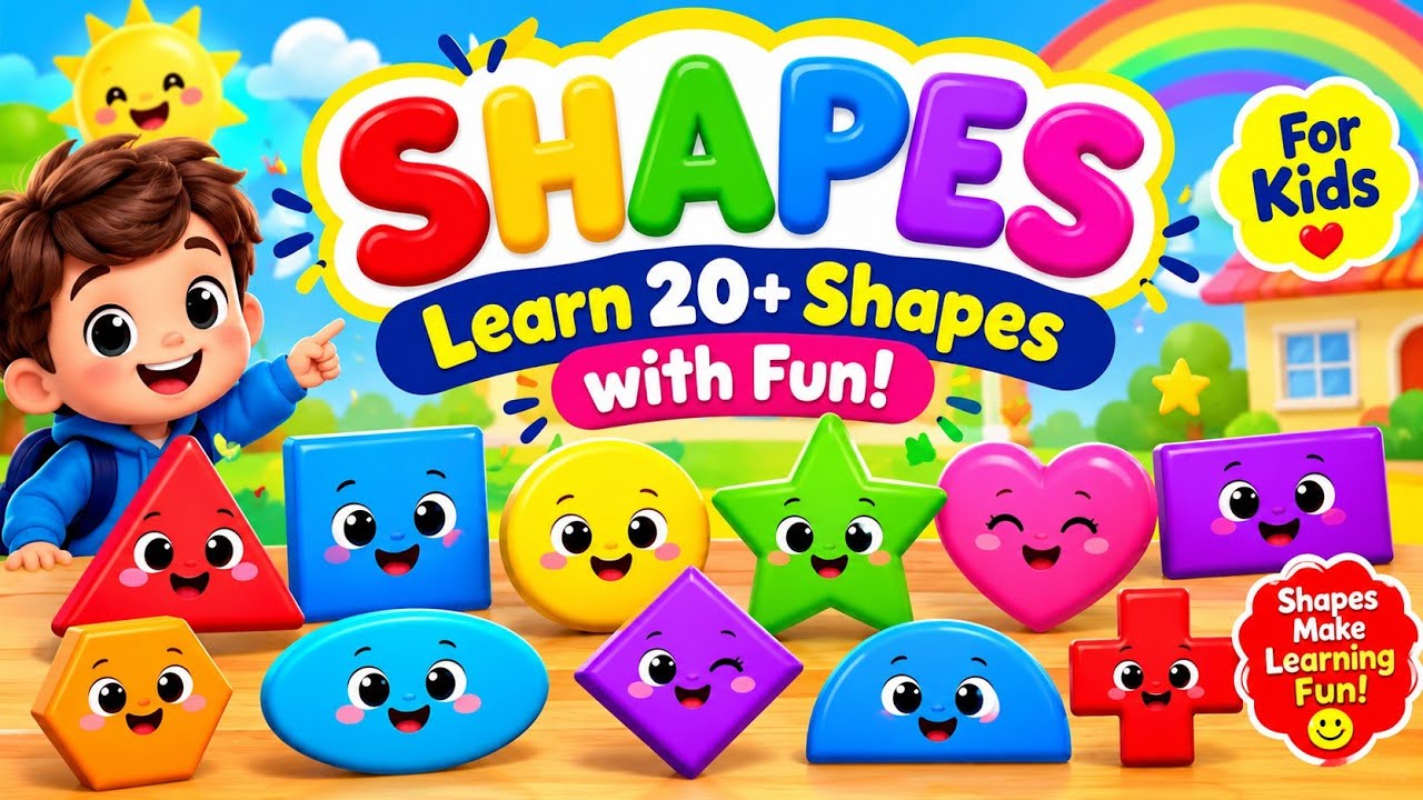 🔺🔵 Shapes for Kids | Learn 20+ Shapes in a Fun Way! - YouTube