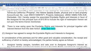 ASSIGNMENT OF THE EQUITABLE AND OTHER INTEREST= By EeoN 2-24-19