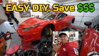 Changing the brake fluid on ferrari 458 is very simple with right
tools. i was able to flush in well under and hour, it cost only
about...