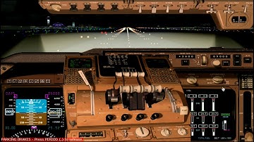 Boeing 747 Flight Simulator Night Take off - GamerVid