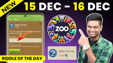 🔴 ZOO RIDDLE OF THE DAY CODE 15-16 December | Riddle Of The Day Zoo | Riddle Of The Day X Empire