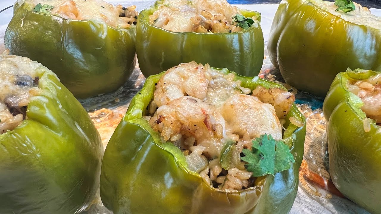 Como Hacer Pimientos Rellenos con Camarones