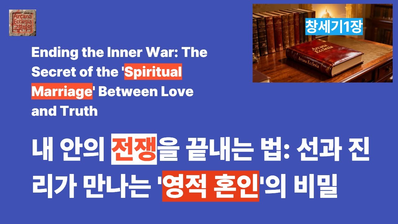 내 안의 전쟁을 끝내는 법: 선과 진리가 만나는 '영적 혼인'의 비밀 #라정채목자 #교회비의 #스베덴보리 #영해설교 #새예루살렘선교회 #성경의속뜻 #신령인성 #중생 #천계비의