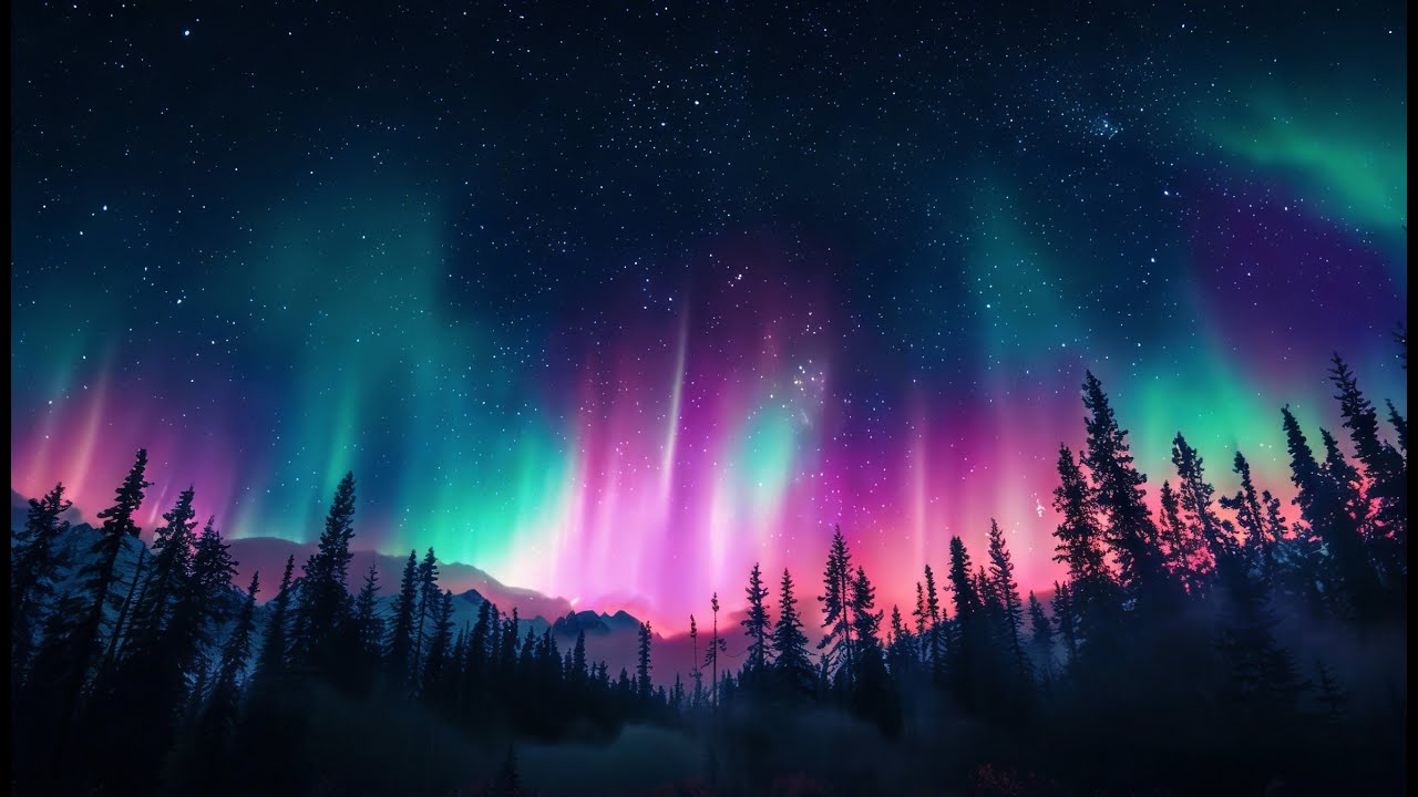 4 Hours of Northern Lights for Deep Sleep 🌌 Calm Night Sky & Peaceful Relaxation