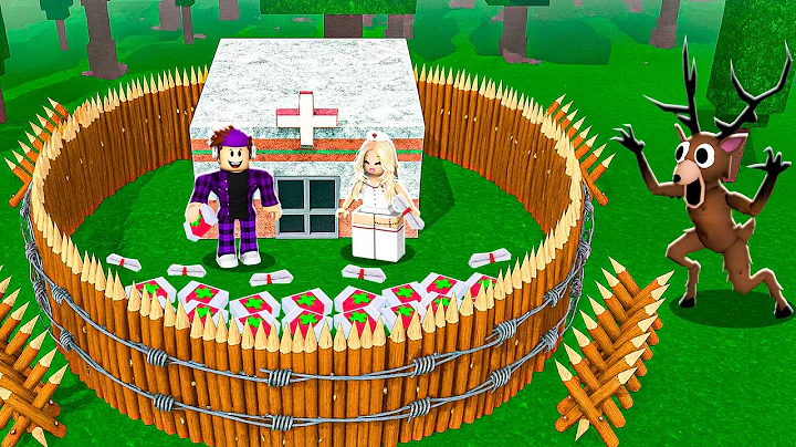 I Built a HOSPITAL BASE With CRAZY E-GIRL in 99 Nights in The Forest