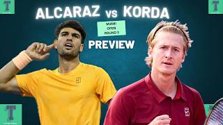 Carlos Alcaraz vs Sebi Korda | Miami Open 2026 Round 3 | Preview & Prediction