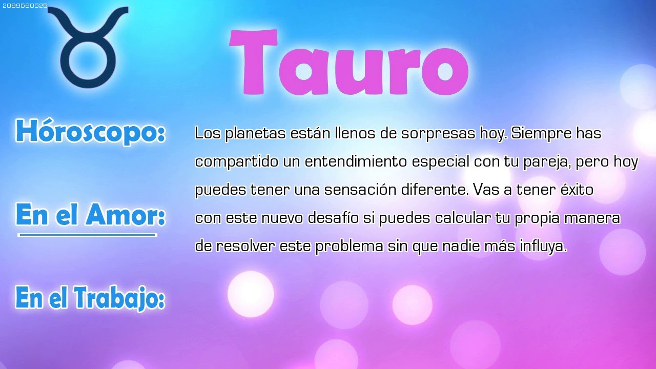Horóscopo del día Tauro 23/04/2020 YouTube