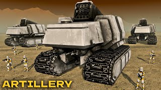 CLONE ARTILLERY! Galactic Republic vs Battle Droids - Men of War: Star Wars Mod (4K)