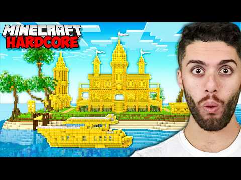 I Built A GOLDEN ISLAND In Minecraft Hardcore 