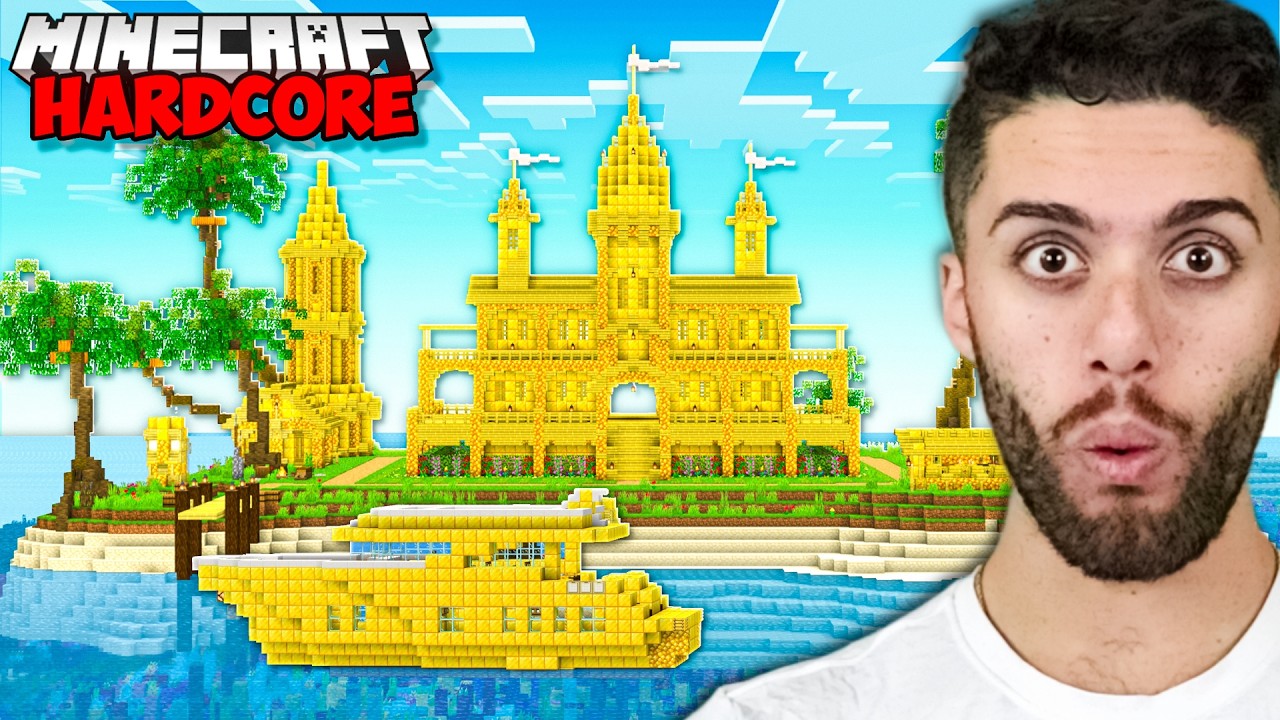 I Built A GOLDEN ISLAND in Minecraft Hardcore