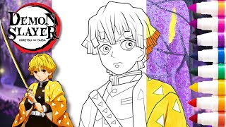 Coloring Zenitsu | Demon Slayer Coloring Page | Kimetsu No Yaiba | Lana's Colorscapes