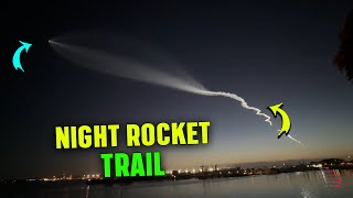 Falcon 9 Rocket Plume Illuminates Night Sky