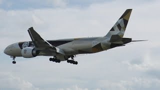 Etihad Cargo Boeing 777F (Year of Zayed Livery) Landing at Prestwick Airport