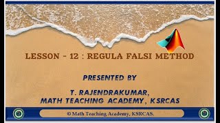 Regula Falsi method