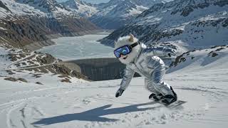 The little monster went skiing in Tignes, France