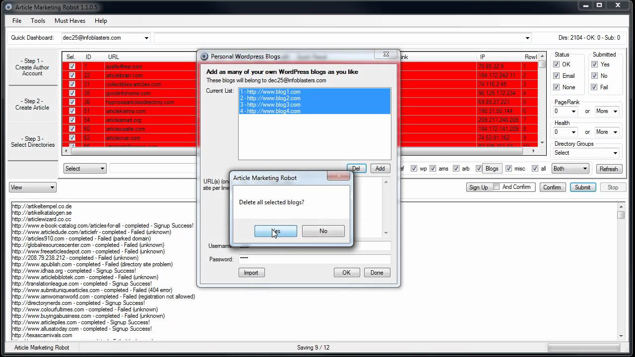 Importing Wordpress Blogs - Article Marketing Robot
