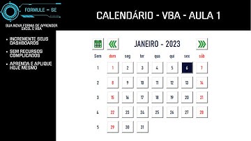 Calendário com VBA - AULA 1