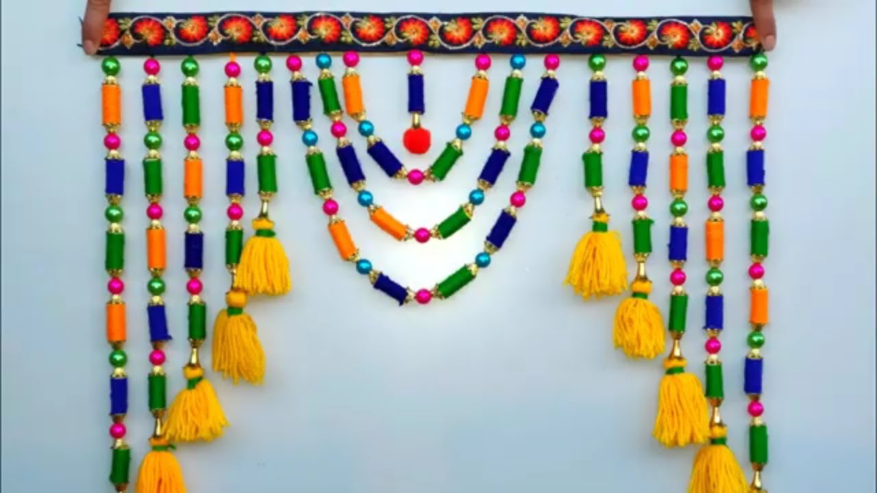 DIY DOOR HANGING TORAN \\ BEST OUT OF WASTE THREAD ROLL \\ 5 MINUTES