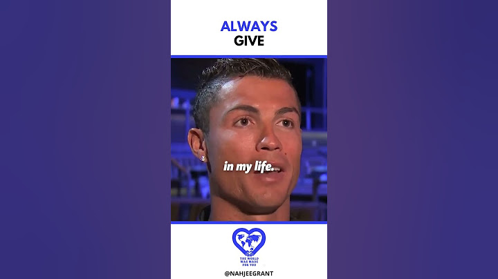 Great words of advice from Christiano Ronaldo