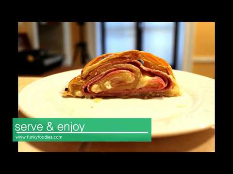 Funkyfoodies cheesy ham pastry roll up