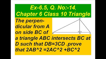 The perpendicular from A on side BC of a triangle ABC intersects BC at D such that DB=3CD .prove...