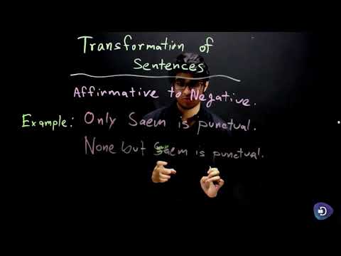 26. English 2nd Paper - Transformation of Sentences - Transforming Affirmative to Negative – Part 01