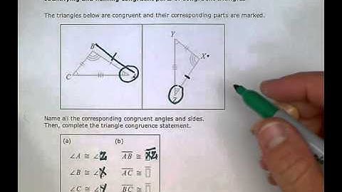 ALEKS: Identifying and naming congruent parts of congruent triangles (MC)