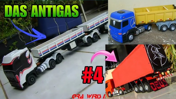 Carreta de Brinquedo Iveco com Trator Escavadeira Realistas Usual - Ri Happy