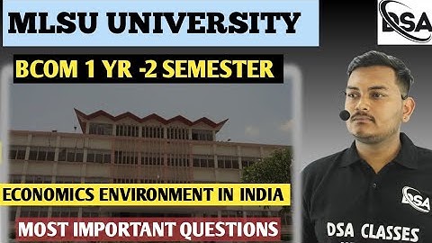 Economic Environment in India for B.Com 1st & 2nd Sem | Important Q&A | MLSU Exam Preparation 📢🌎