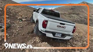 Truck recovered off Mount Lincoln hiking trail Gmc Canyon Stuck On Hiking Trail