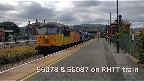 Abergele 3.10.2018 - Colas 56078 & 56087 on first RHTT train