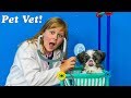 Pet Vet Pretend Play Check Up for Funny Puppy Waggles and Wiggles with the Assistant