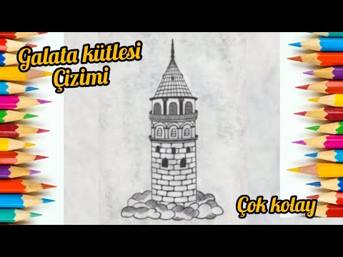 Galata Kulesi Çizimi kolay -Galata Kulesi Nasıl Çizilir- Galata Kulesi- Kolay Çizimler #galatakulesi