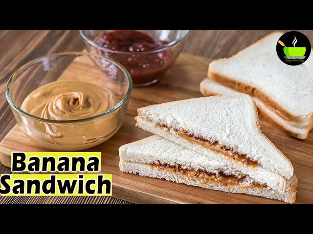 5 Mins Breakfast | Banana Sandwich Recipe | Banana Sandwich | Peanut Butter & Banana Sandwich Recipe | She Cooks