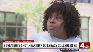 Families frightened after 2 teens shot near DC school