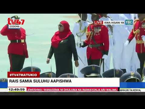Rais Samia Suluhu Hassan Akagua Gwaride La Heshima Baada Ya Kuapishwa Kuwa Rais Wa Tanzania 