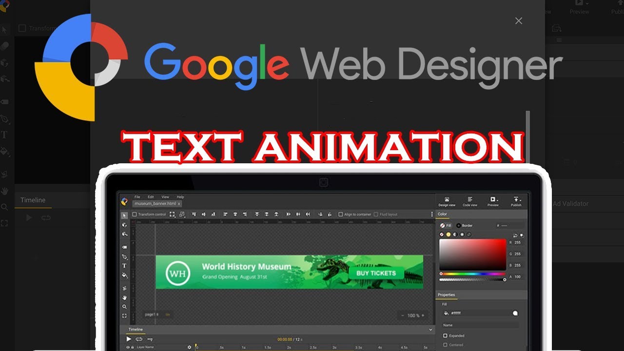 Google Web Designer Tutorial Make An Animated Web Banner Youtube