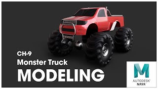 Monster Truck Modeling In Autodesk Maya ch 9 || 3d maya modeling tutorial in hindi screenshot 5
