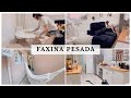 FAXINA PESADA, tirei tudo do lugar | A CASA FICOU SUPER LIMPA E ORGANIZADA