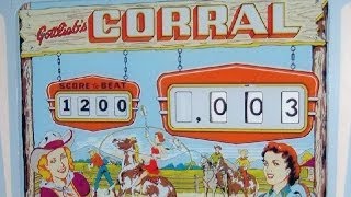 1961 Gottlieb CORRAL Pinball Machine In Action