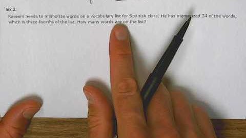 solving a fraction word problem using a linear equation of the form Ax=B