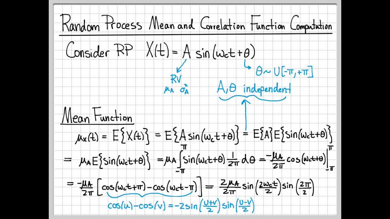 Random Processes 04 Mean And Autocorrelation Function Example Youtube Random Processes 04 Mean And Autocorrelation Function Example Youtube