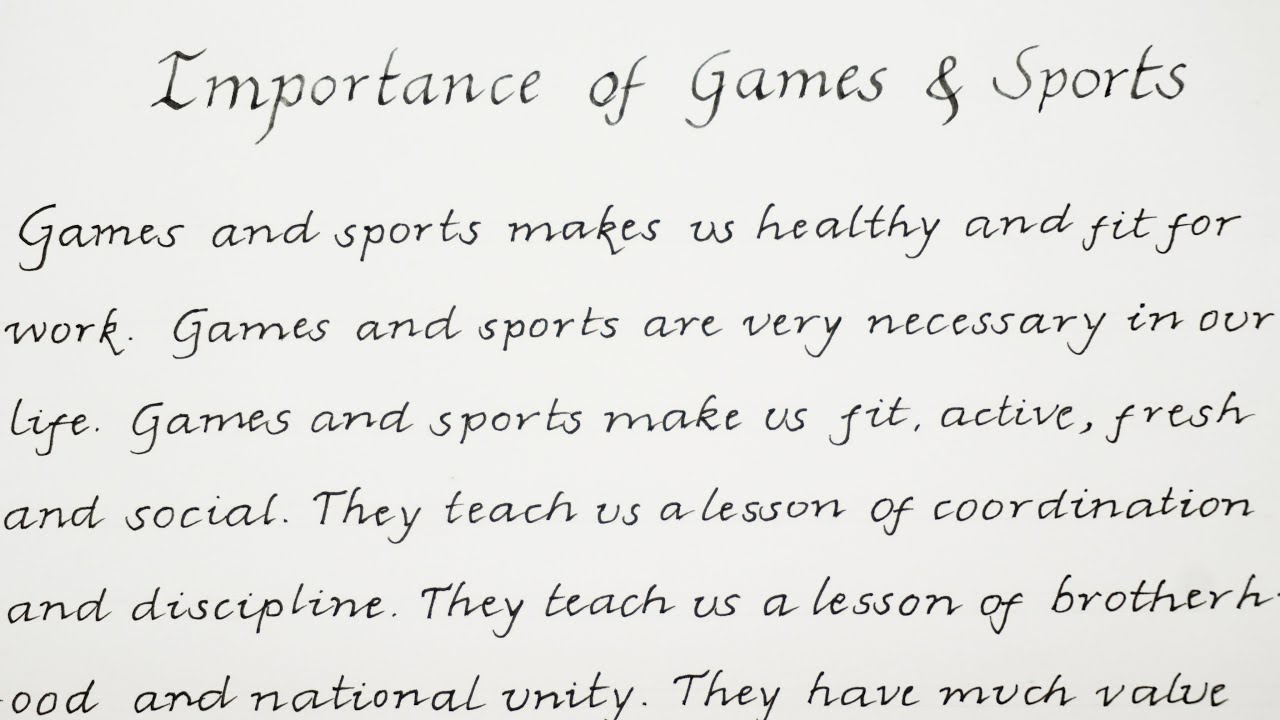 Essay on Importance of Games and Sports - YouTube