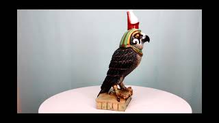 Ebros Egyptian God Of The Sky Horus Falcon Bird With Pschent Crown On Base Figurine