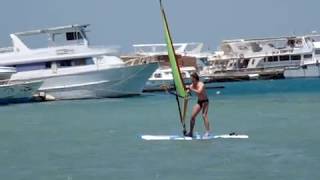 Hurghada, Egyptl; learning to wind-surf at the Hor Palace Hotel